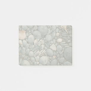 Küstenstrand Kiesel und Muscheln Malerei Druck Post-it Klebezettel