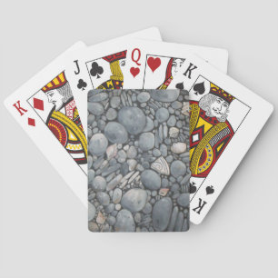 Küstenstrand Kiesel und Muscheln Malerei Druck Spielkarten