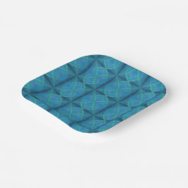 Küstenstrand Salty Waves Muster auf schwarz Pappteller