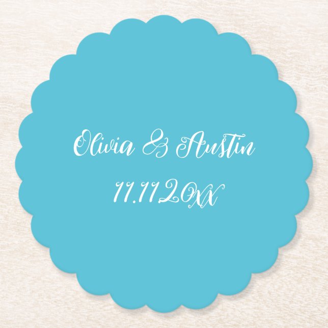 Küstenstrand von Aqua Untersetzer (Vorderseite)