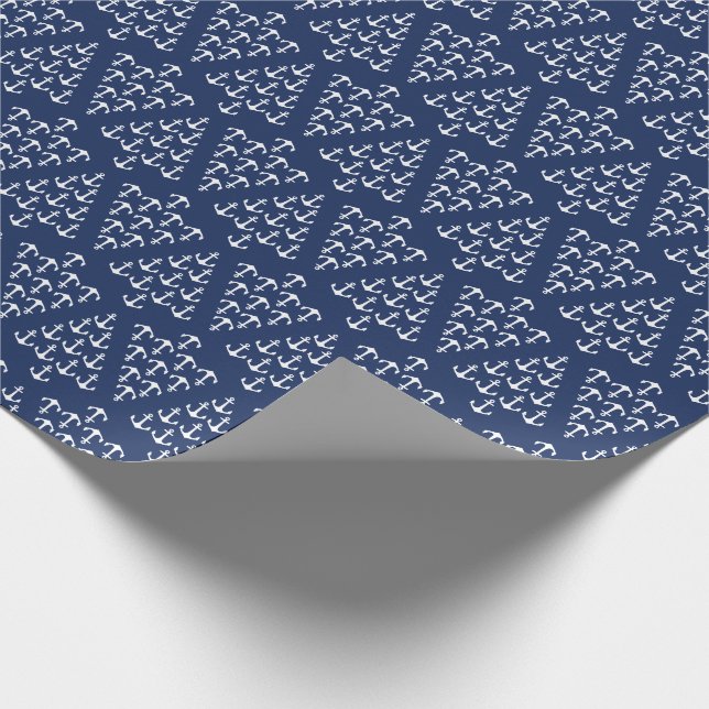 Küstenstrand-Weihnachtsseeanker-Baum Geschenkpapier (Ecke)