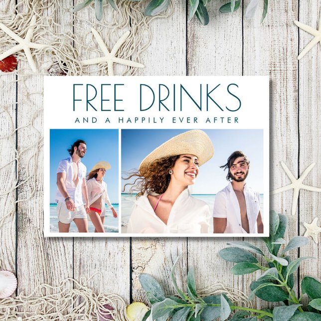 Küstenstrandhochzeit am Foto Save The Date (Coastal Seaside Photo Beach Wedding Save The Date)