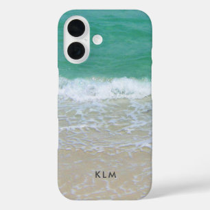 Küstenstrandwache auf Sand Monogram iPhone 16 Hülle
