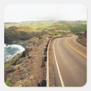 Küstenstraße Quadratischer Aufkleber