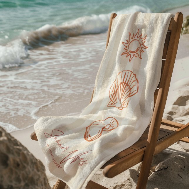 Küstenstreifen | Dolce Vita Summer Vibes Monogram Strandtuch (Von Creator hochgeladen)