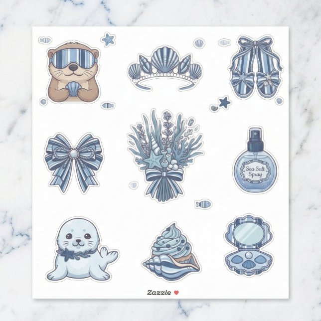 Küstenstreifen-Feier Aufkleber Sammlung (Coastal charm in every single sticker.)