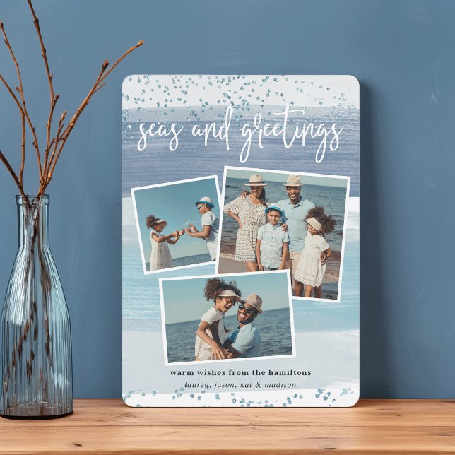 Küstenstreifen | Holiday Foto Collage Card Feiertagskarte (Von Creator hochgeladen)