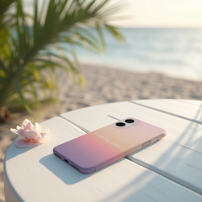 Küstenstreifen - Pastell Sunset Gradient Case-Mate iPhone Hülle (Coastal Drift Case. Pastel serenity for your tech. Lavender & Peach Gradient.)
