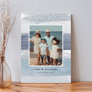 Küstenstreifen   Weihnachten im vertikalen Foto Folien Feiertagskarte