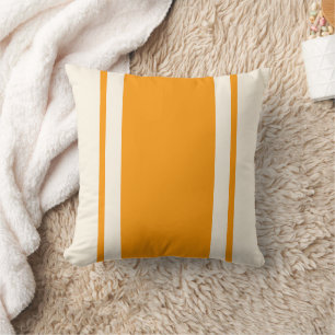 Küstenstreifen-Wurfkissen – Orange und Creme Kissen