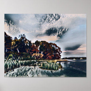 Küstenstürmwolken sammeln sich über die Kabeljaukü Poster