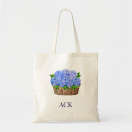 Küstentasche mit Monogramm 'Nantucket Hydrangea' Tragetasche