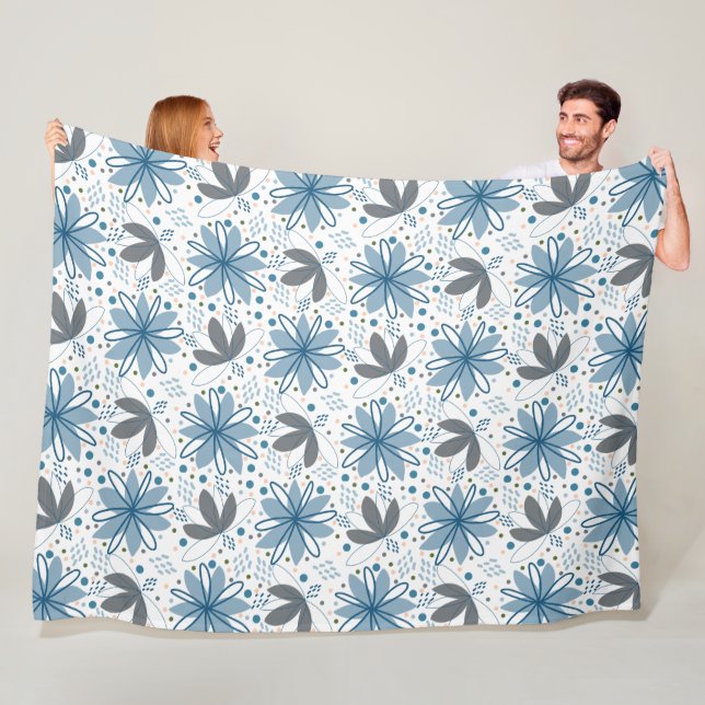 Küstenteppich: Moderne abstrakte Blumenmuster Fleecedecke (Beispiel)