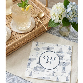 Küstentoiletten-Monogramm | Vornehm-Nautisch Serviette