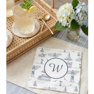 Küstentoiletten-Monogramm | Vornehm-Nautisch Serviette