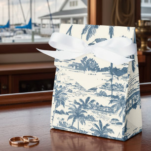 Küstentoilettenmuster Staubblau Hochzeit Geschenkschachtel