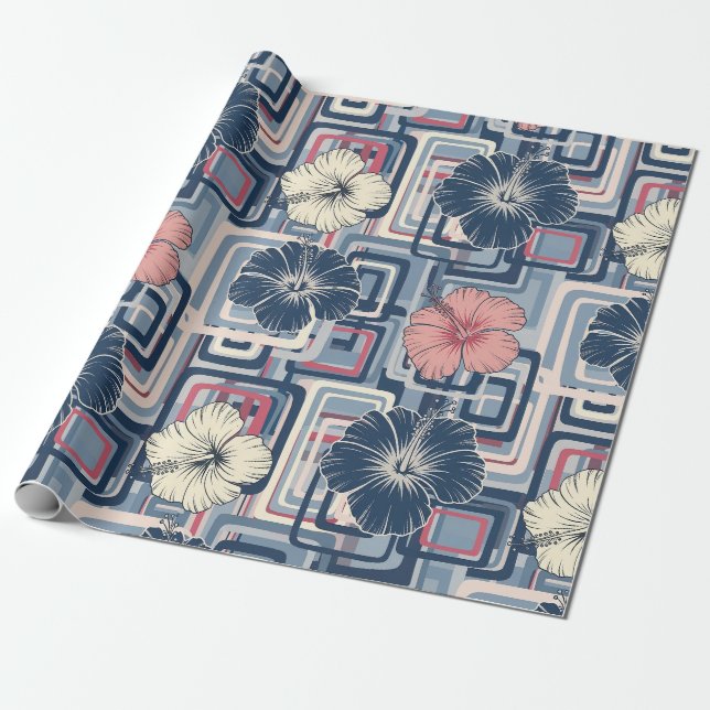 Küstentropisches Hibiskus-Muster (10) Geschenkpapier (Ungerollt)