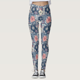 Küstentropisches Hibiskus-Muster (10) Leggings