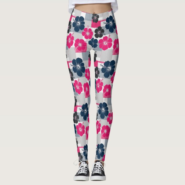 Küstentropisches Hibiskus-Muster (13) Leggings (Vorderseite)