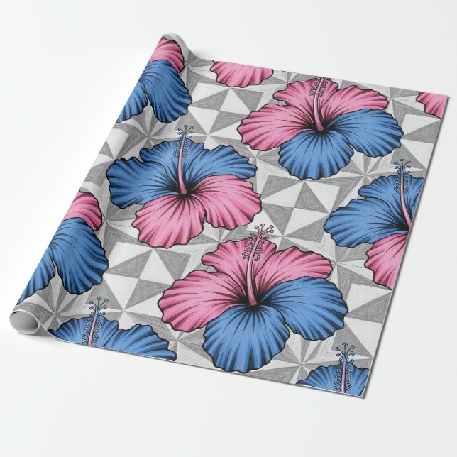 Küstentropisches Hibiskus-Muster (5) Geschenkpapier (Ungerollt)