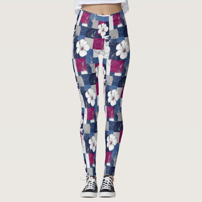 Küstentropisches Hibiskus-Muster (5) Leggings (Vorderseite)