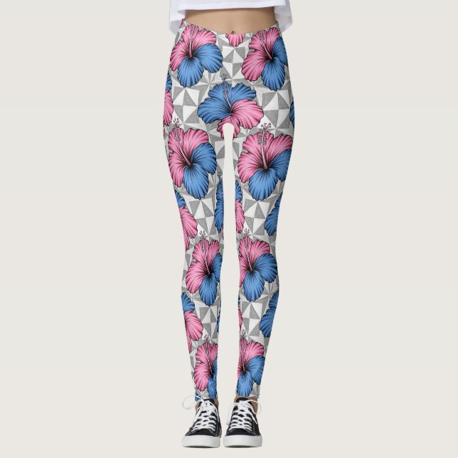 Küstentropisches Hibiskus-Muster (6) Leggings (Vorderseite)
