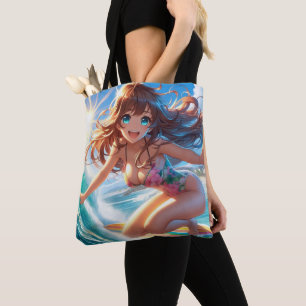 Küstentyp/nautischer/tropischer Anime-Surfergirl