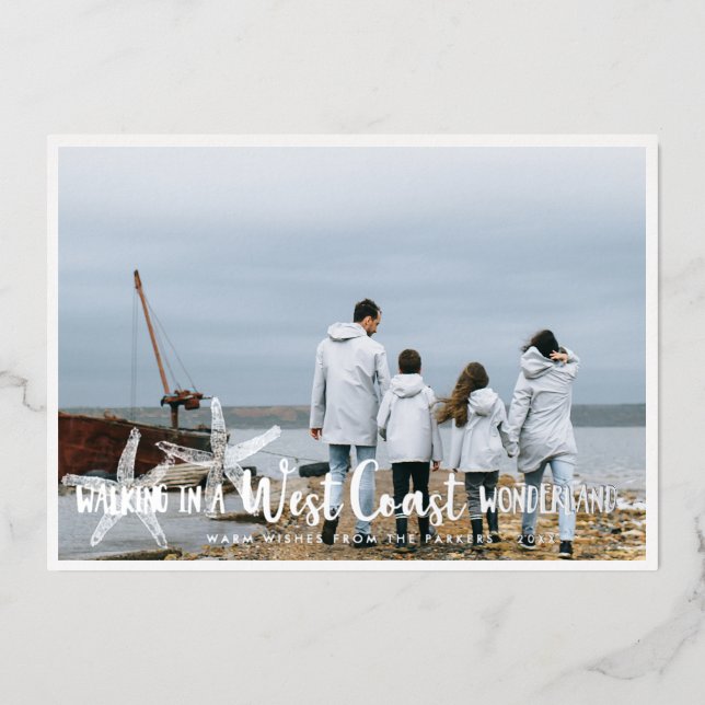 Küstenurlaub - Fotokassenkarte Folien Feiertagskarte (Vorderseite)