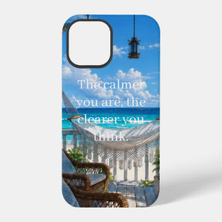 Küstenveranda mit Hängematte und türkisem Meer iPhone 12 Pro Hülle