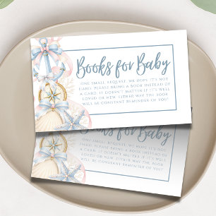 Küstenvorbereitung Blau Baby Shower Bücher für Bab Begleitkarte