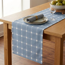 Küstenvornehmes staubblaues Gingham-Karo