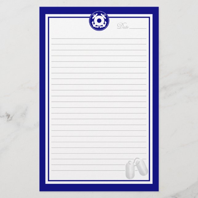 Küstenwache-Anker Briefpapier (Vorderseite)