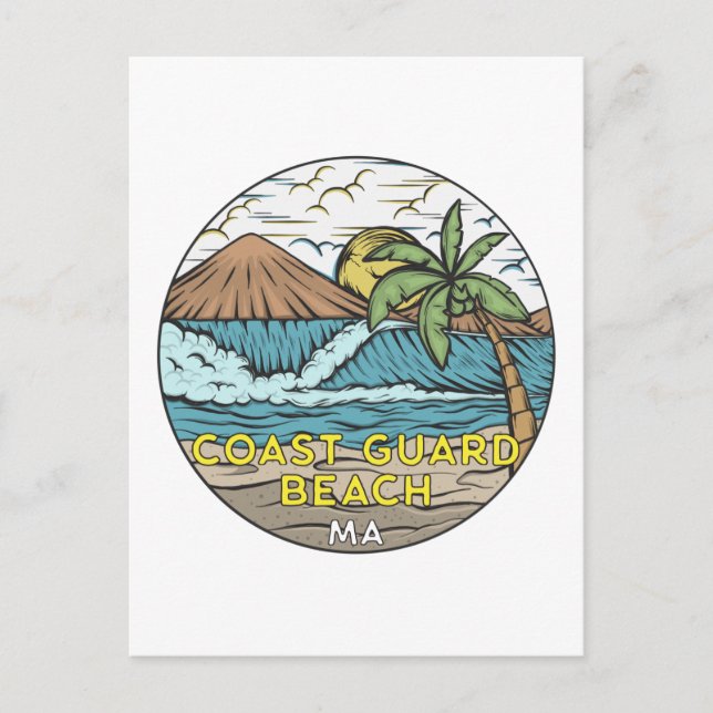 Küstenwache Strand Massachusetts Vintag Postkarte (Vorderseite)