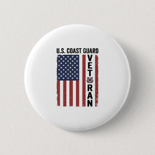Küstenwache Veteran Flagge Vintage Vektor Design_1 Button