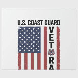 Küstenwache Veteran Flagge Vintage Vektor Design_1 Geschenkpapier