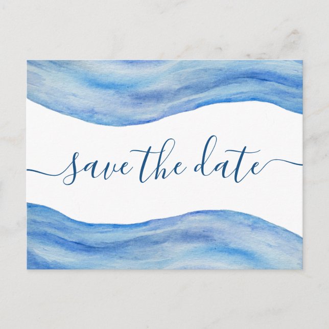 Küstenwache Wasserfarbe Save the Date Postkarte (Vorderseite)