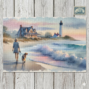 Küstenwanderweg zum Leuchtturm bei Sonnenuntergang Puzzle