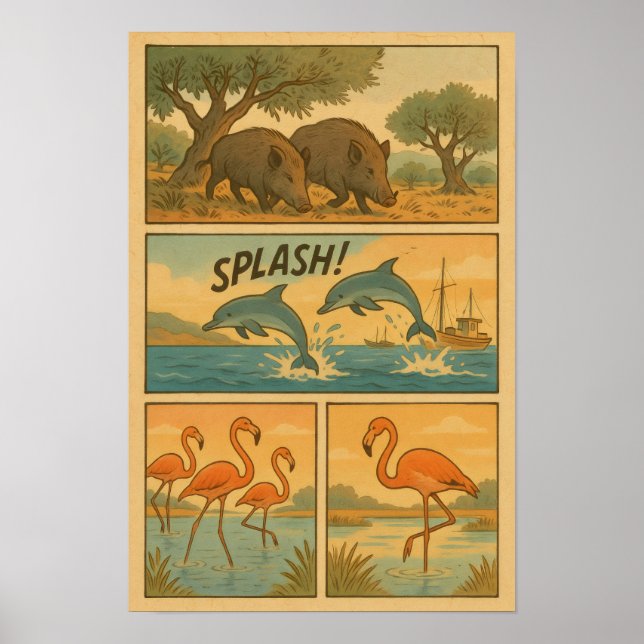 Küstenwildtier-Wunder Poster (Vorne)
