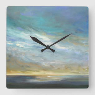Küstenwolken Quadratische Wanduhr