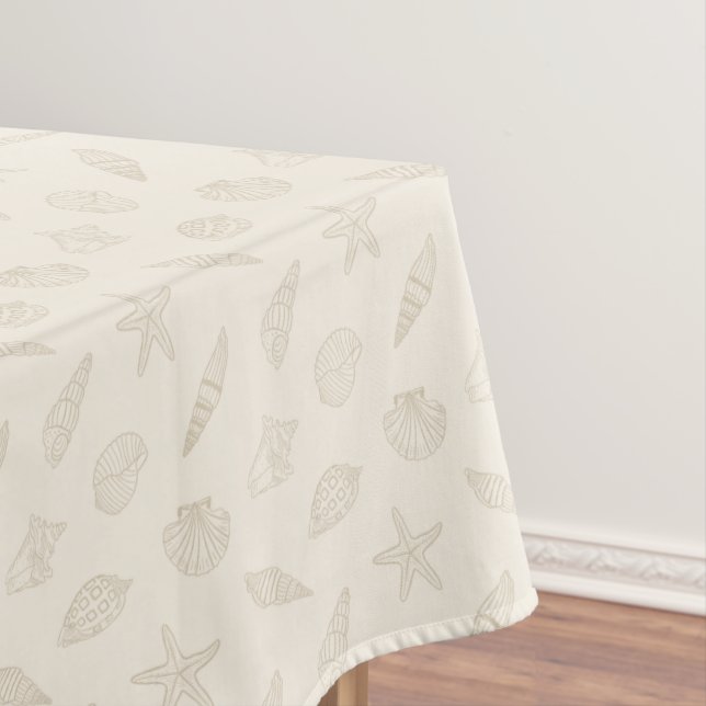 Küstenzauber Sandtaupe Tischdecke (Beispiel)