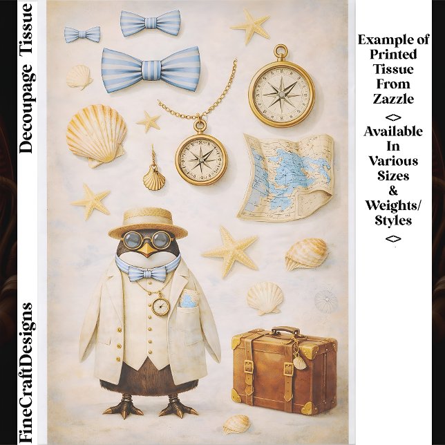 Küstenzwergpinguin-Mini-Elemente-Set FG6 Decoupage Seidenpapier (Von Creator hochgeladen)