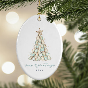 Küsternstern-Weihnachtsfoto aus Austernschalen Keramik Ornament