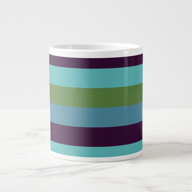 Küstharmonie-Streifen Jumbo-Tasse (Vorderseite)