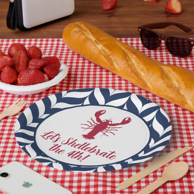Küstlandsliebige 4. Juli Shellebrate Pappteller (Picknick)