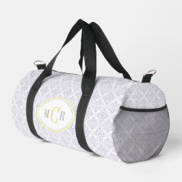 Küstlerisch Französisch Blau Weiß Gelb Gitter Mono Duffle Bag