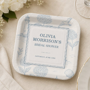 Küstlerische französische Toile-Blumen-Hochzeitsdu Pappteller