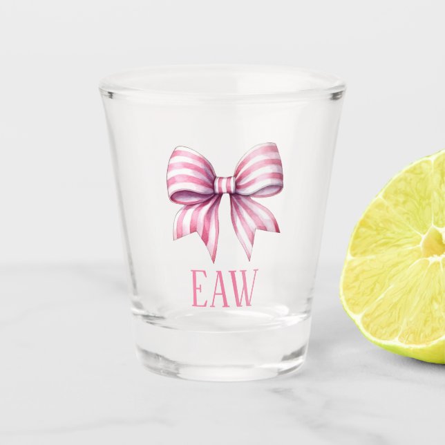 Küstlerisches Rosa und Weißes Wasserfarben-Schleif Schnapsglas (Vorderseite)