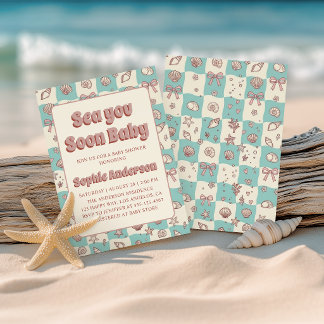 Küstliche Boho Meer Seh Ich Dich Bald Baby Shower Einladung