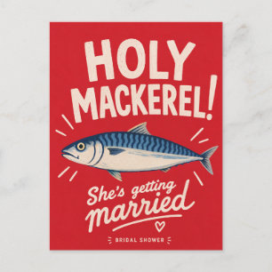 Küstliche Brautparty-Sardinen Makrele Strand Postkarte