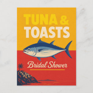 Küstliche Brautparty Thunfisch Nautischer Brautbru Postkarte